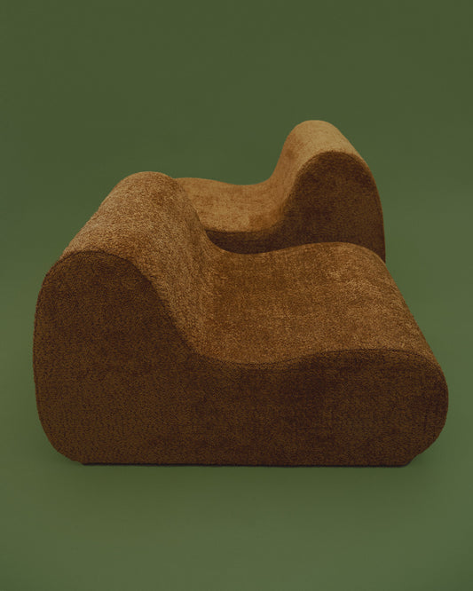 Italian-Mid-Century Modern Lounge Chairs in Ochre Boucle
